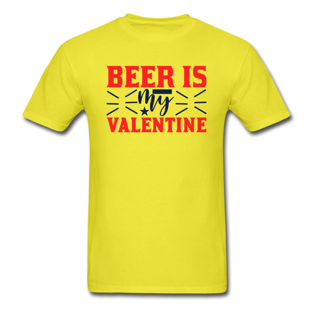 Beer Is My Valentine v1 - Unisex Classic T-Shirt - yellow