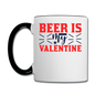 Beer Is My Valentine v1 - Contrast Coffee Mug - white/black