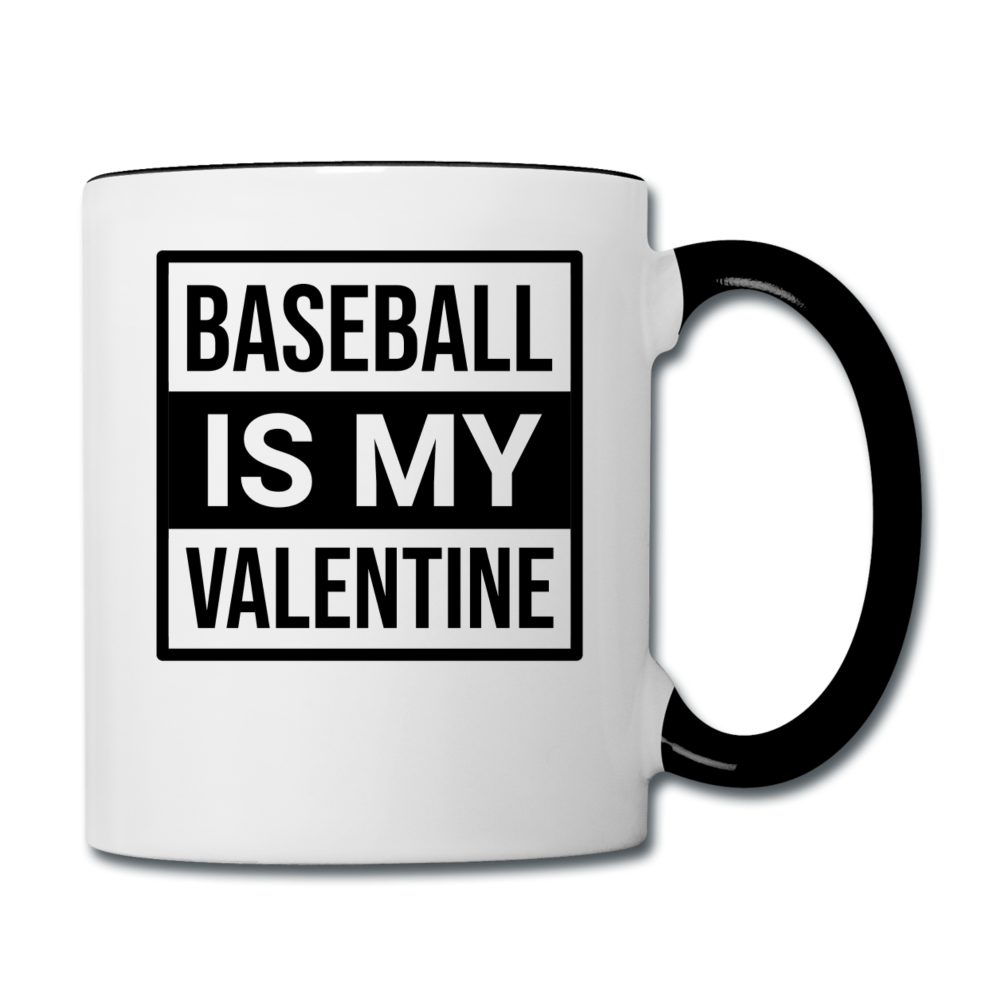 Baseball Is My Valentine v1 - Contrast Coffee Mug - white/black