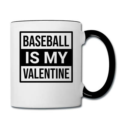 Baseball Is My Valentine v1 - Contrast Coffee Mug - white/black