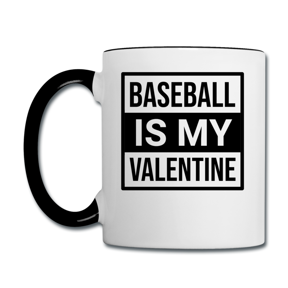 Baseball Is My Valentine v1 - Contrast Coffee Mug - white/black