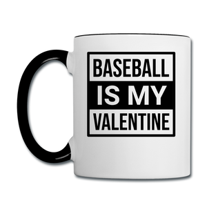 Baseball Is My Valentine v1 - Contrast Coffee Mug - white/black