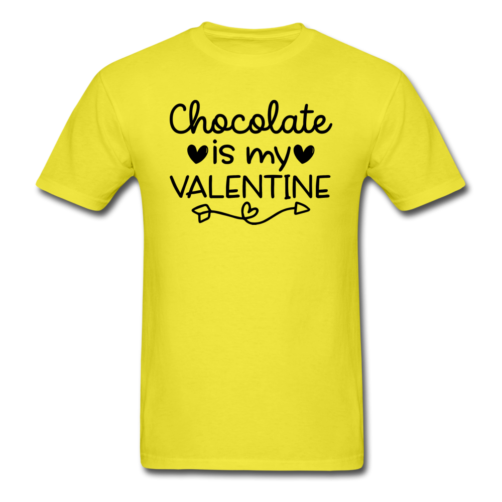 Chocolate Is My Valentine v2 - Unisex Classic T-Shirt - yellow