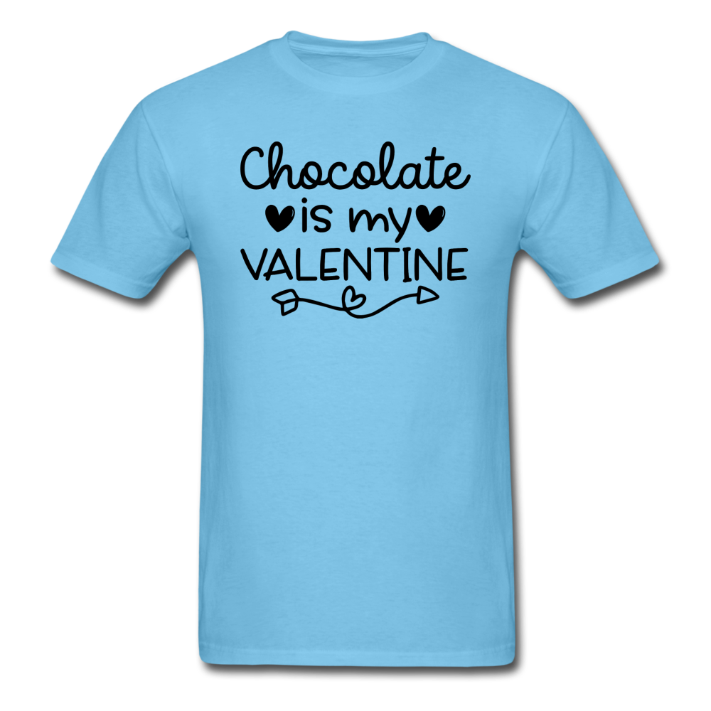 Chocolate Is My Valentine v2 - Unisex Classic T-Shirt - aquatic blue