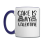 Cake Is My Valentine v1 - Contrast Coffee Mug - white/cobalt blue