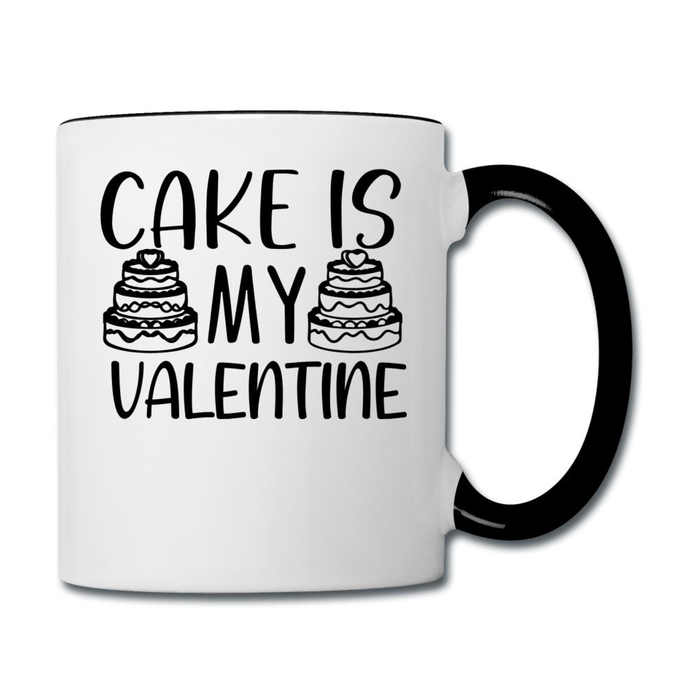 Cake Is My Valentine v1 - Contrast Coffee Mug - white/black