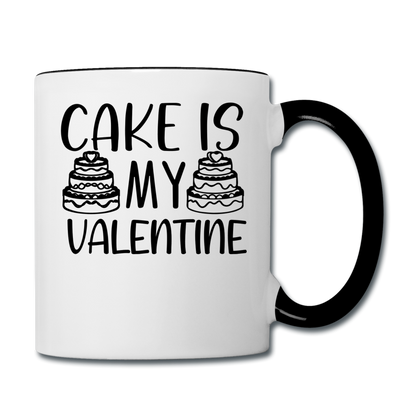 Cake Is My Valentine v1 - Contrast Coffee Mug - white/black