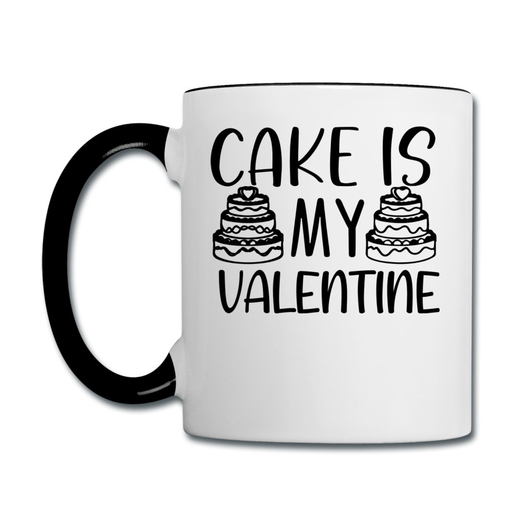 Cake Is My Valentine v1 - Contrast Coffee Mug - white/black