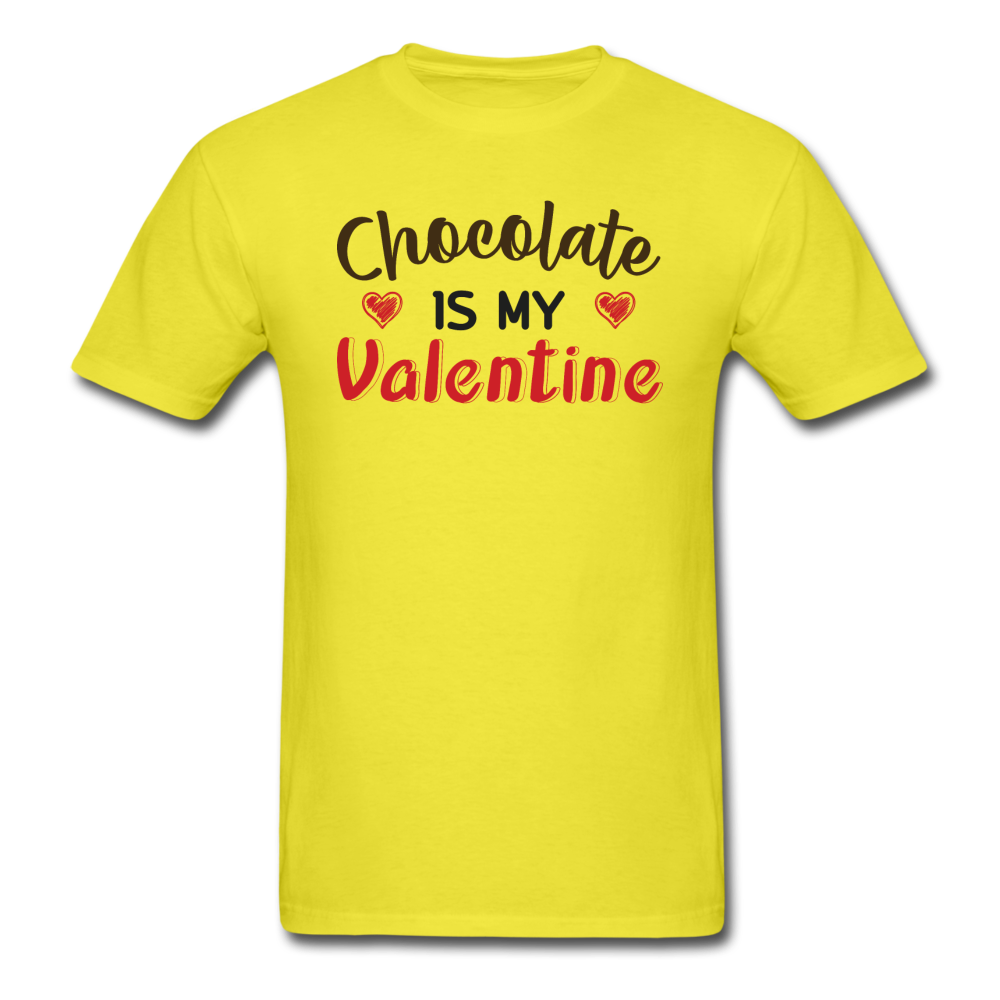 Chocolate Is My Valentine v1 - Unisex Classic T-Shirt - yellow