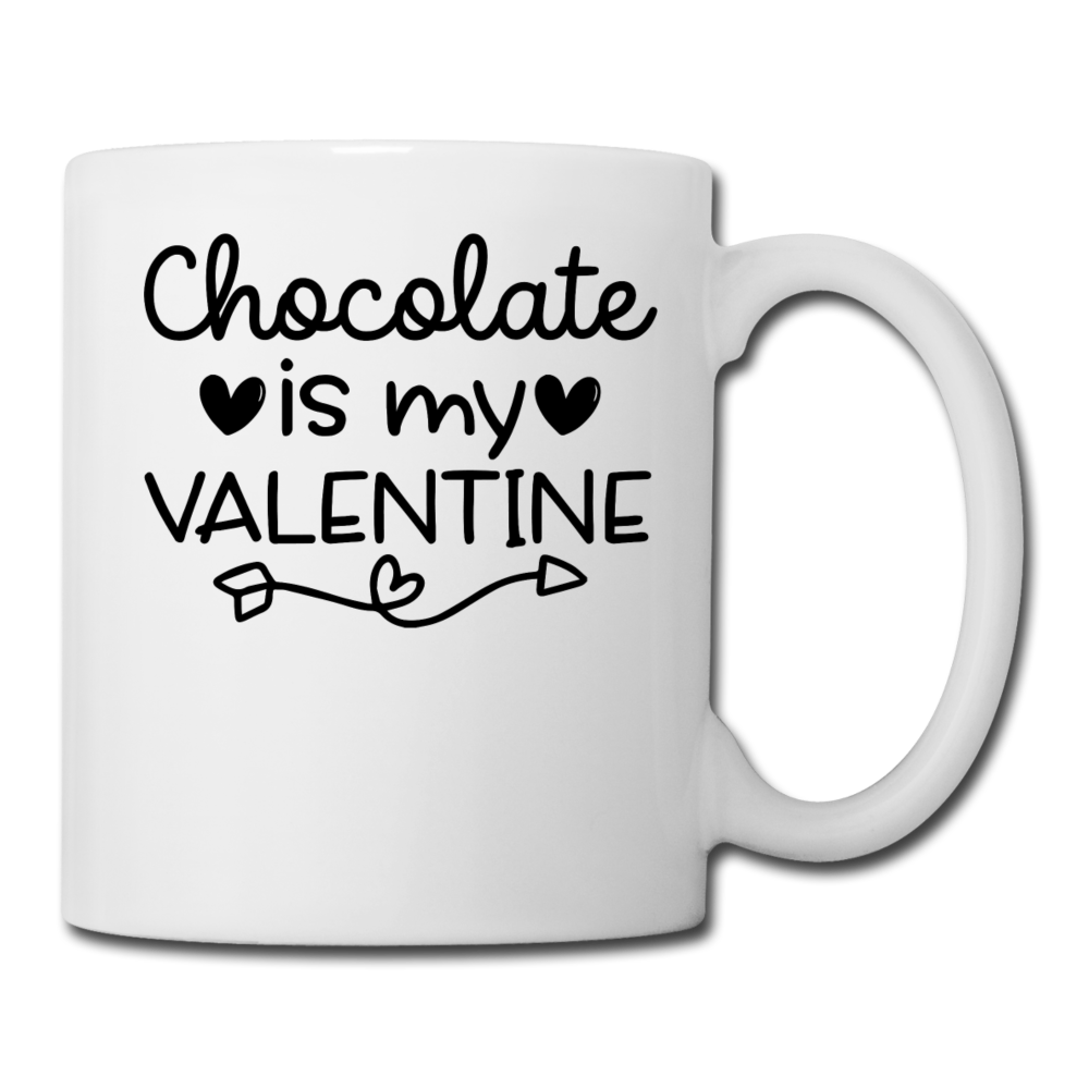 Chocolate Is My Valentine v2 - Coffee/Tea Mug - white