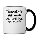 Chocolate Is My Valentine v2 - Contrast Coffee Mug - white/black