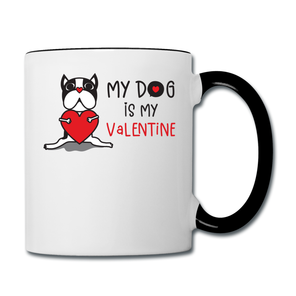 My Dog Is My Valentine v1 - Contrast Coffee Mug - white/black