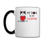 My Dog Is My Valentine v1 - Contrast Coffee Mug - white/black