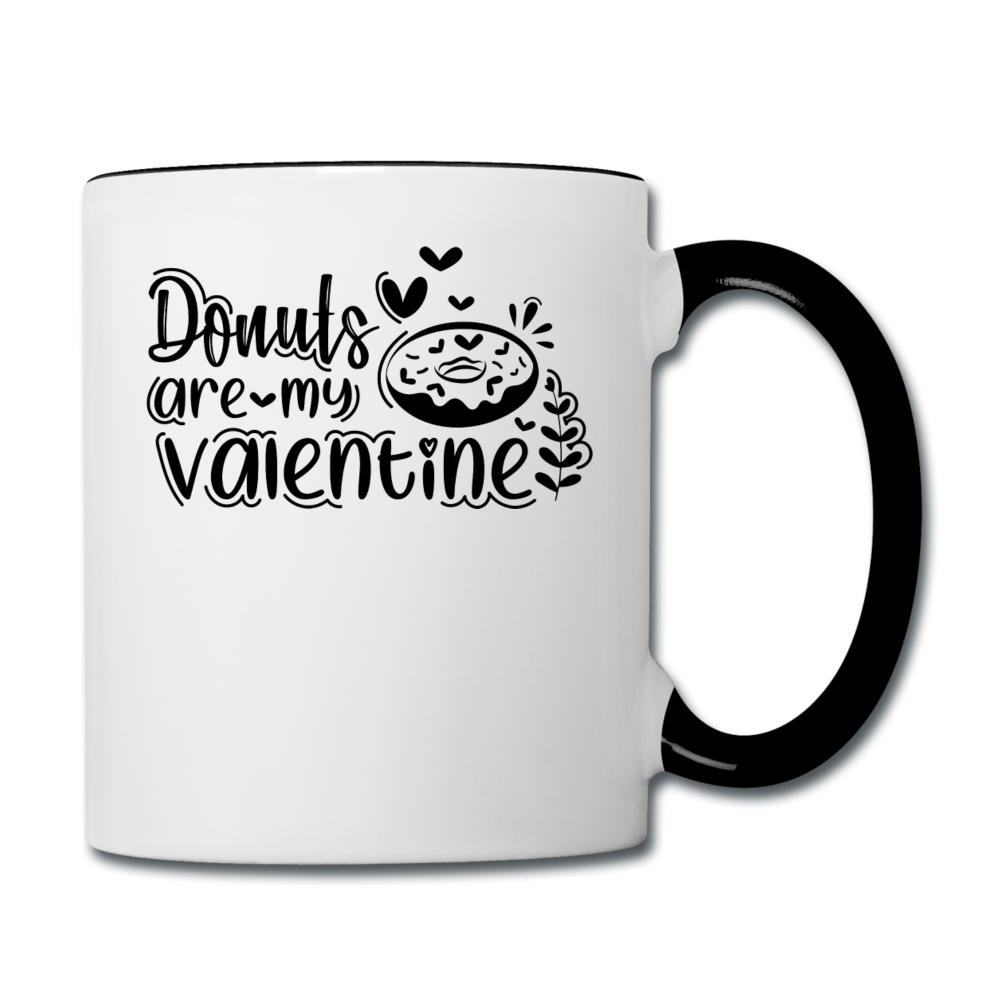 Donuts Are My Valentine v1 - Contrast Coffee Mug - white/black