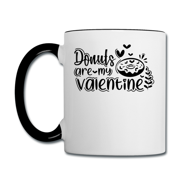 Donuts Are My Valentine v1 - Contrast Coffee Mug - white/black