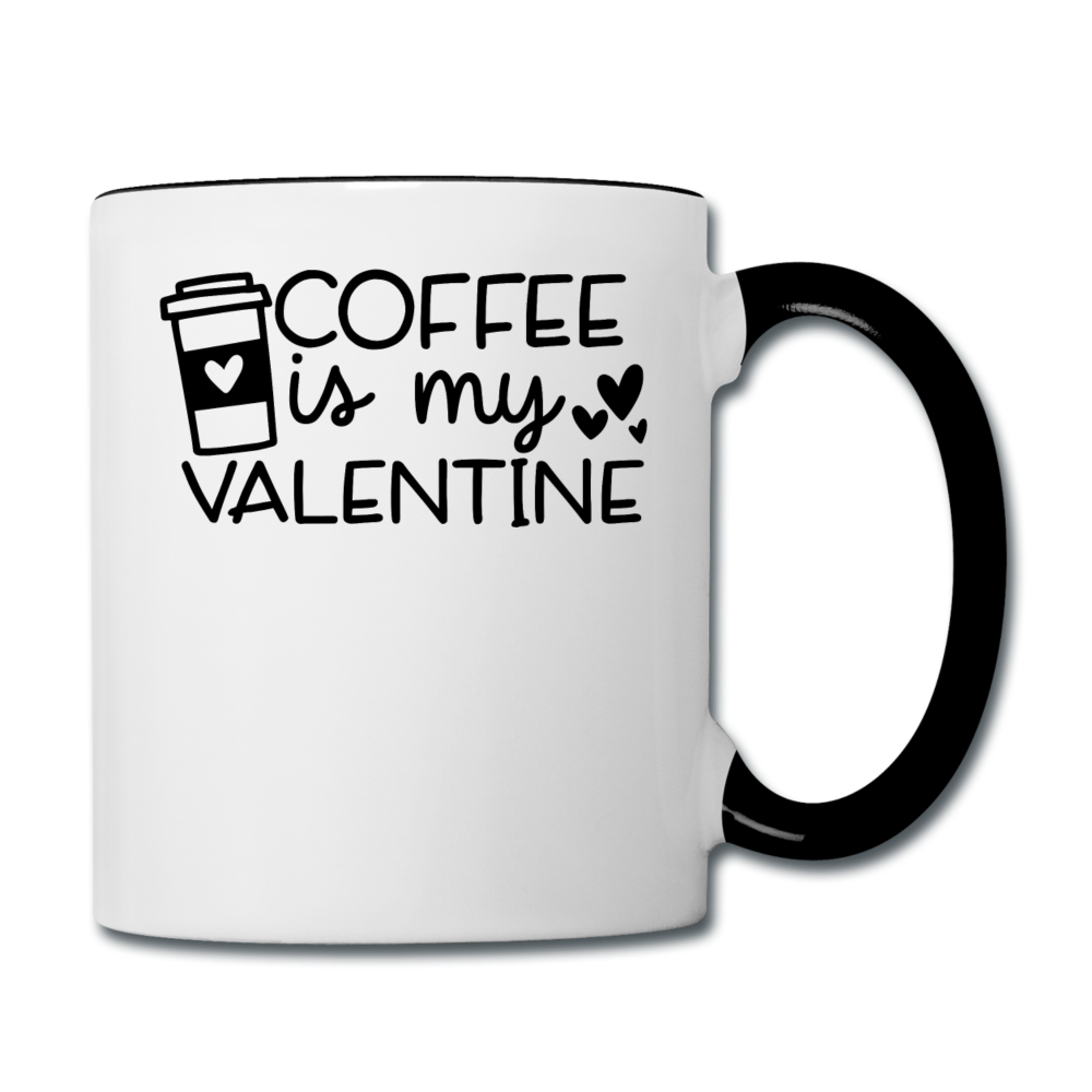 Coffee Is My Valentine v1 - Contrast Coffee Mug - white/black