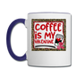 Coffee Is My Valentine v2 - Contrast Coffee Mug - white/cobalt blue