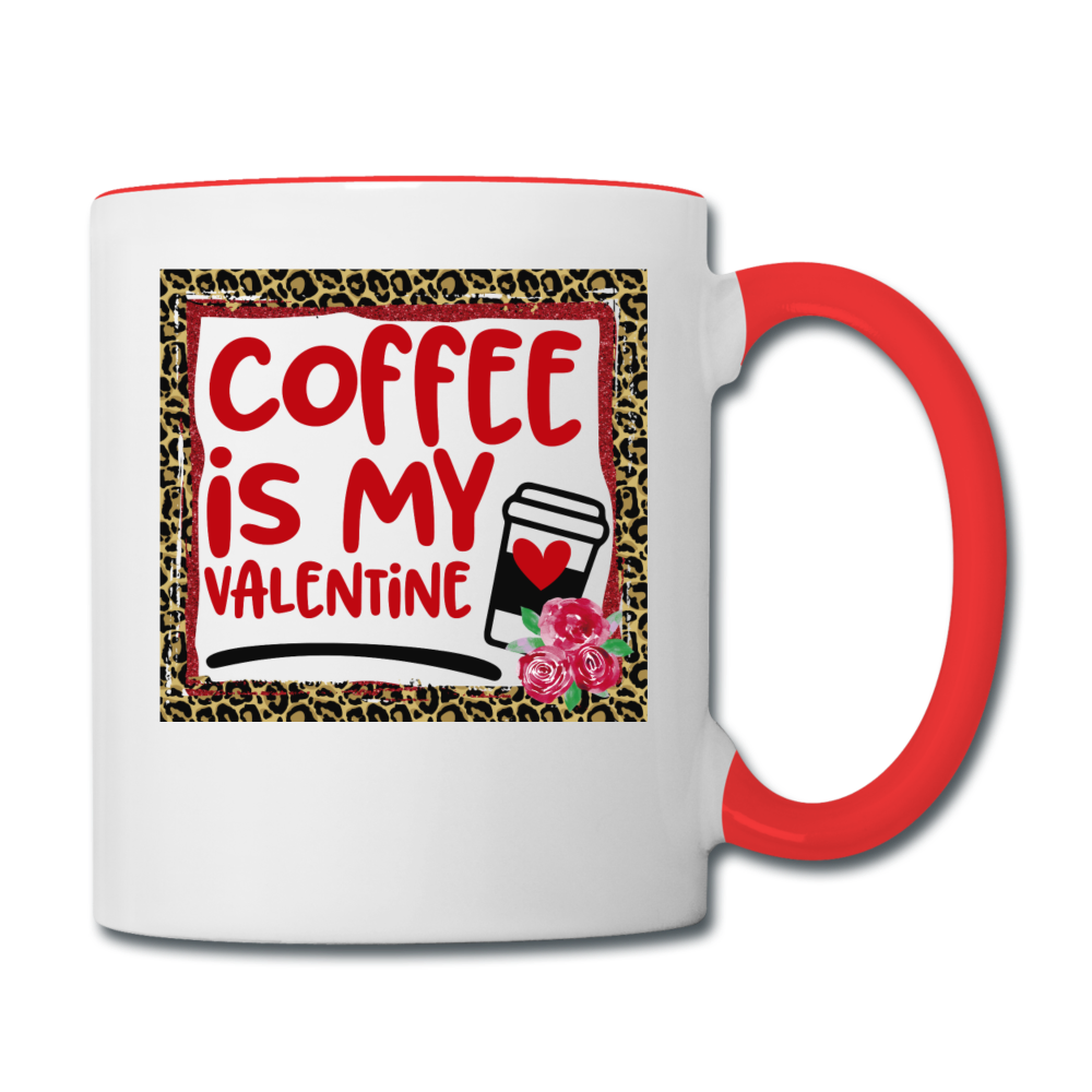 Coffee Is My Valentine v2 - Contrast Coffee Mug - white/red