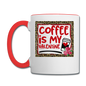 Coffee Is My Valentine v2 - Contrast Coffee Mug - white/red