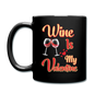 Wine Is My Valentine v1 - Full Color Mug - black