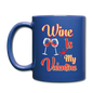 Wine Is My Valentine v1 - Full Color Mug - royal blue