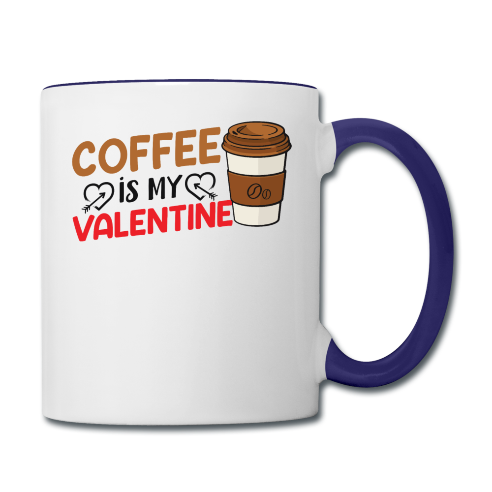 Coffee Is My Valentine v3 - Contrast Coffee Mug - white/cobalt blue