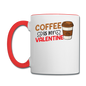 Coffee Is My Valentine v3 - Contrast Coffee Mug - white/red