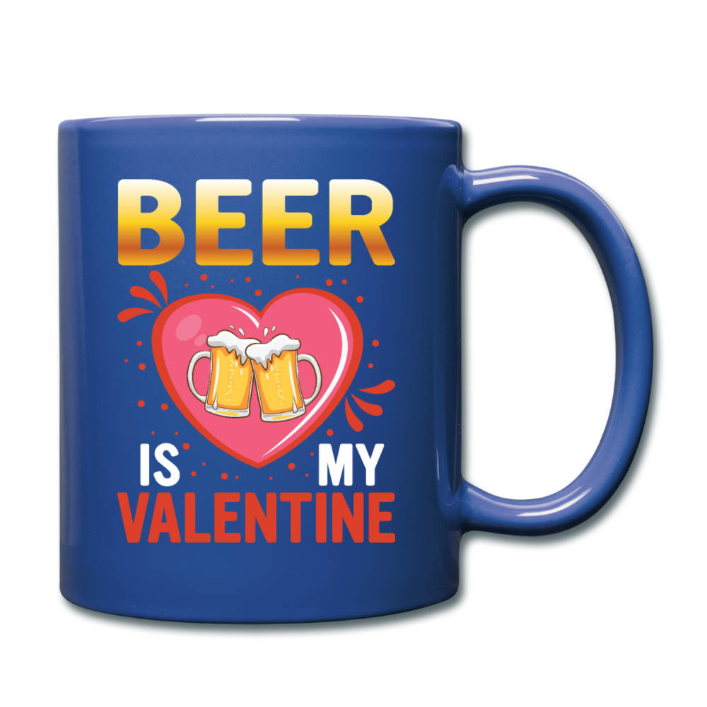 Beer Is My Valentine v3 - Full Color Mug - royal blue