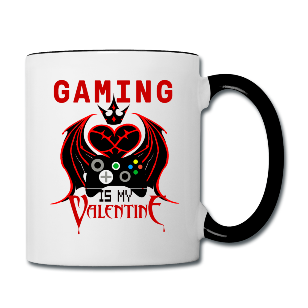 Gaming Is My Valentine v1 - Contrast Coffee Mug - white/black