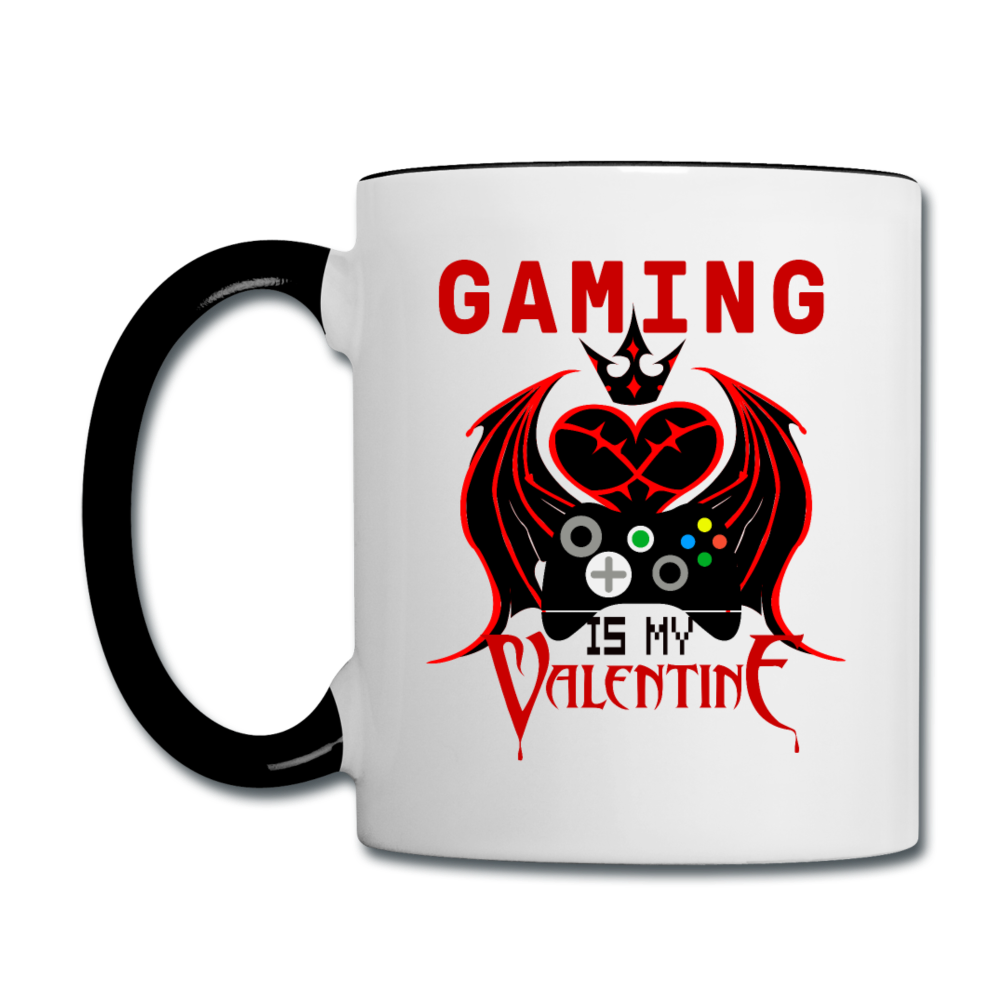 Gaming Is My Valentine v1 - Contrast Coffee Mug - white/black