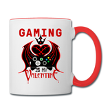 Gaming Is My Valentine v1 - Contrast Coffee Mug - white/red