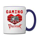 Gaming Is My Valentine v2 - Contrast Coffee Mug - white/cobalt blue