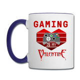 Gaming Is My Valentine v2 - Contrast Coffee Mug - white/cobalt blue