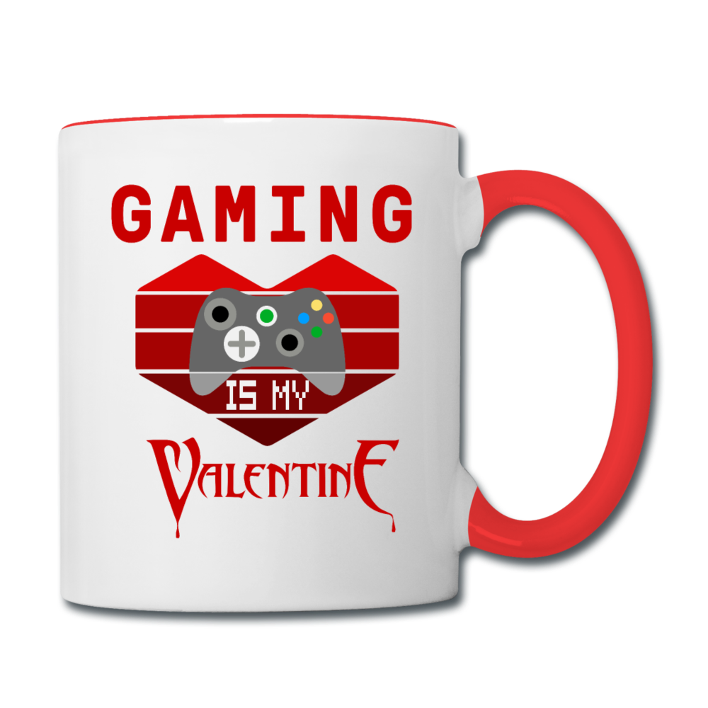 Gaming Is My Valentine v2 - Contrast Coffee Mug - white/red