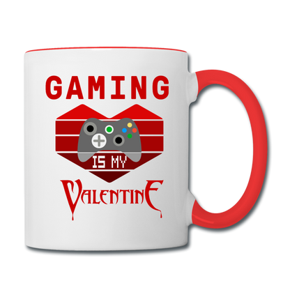 Gaming Is My Valentine v2 - Contrast Coffee Mug - white/red