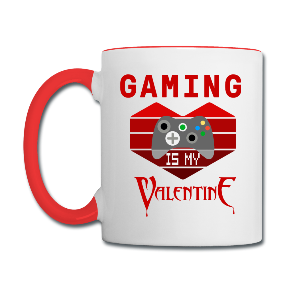 Gaming Is My Valentine v2 - Contrast Coffee Mug - white/red