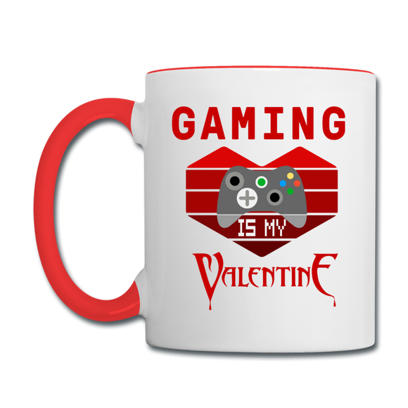 Gaming Is My Valentine v2 - Contrast Coffee Mug - white/red