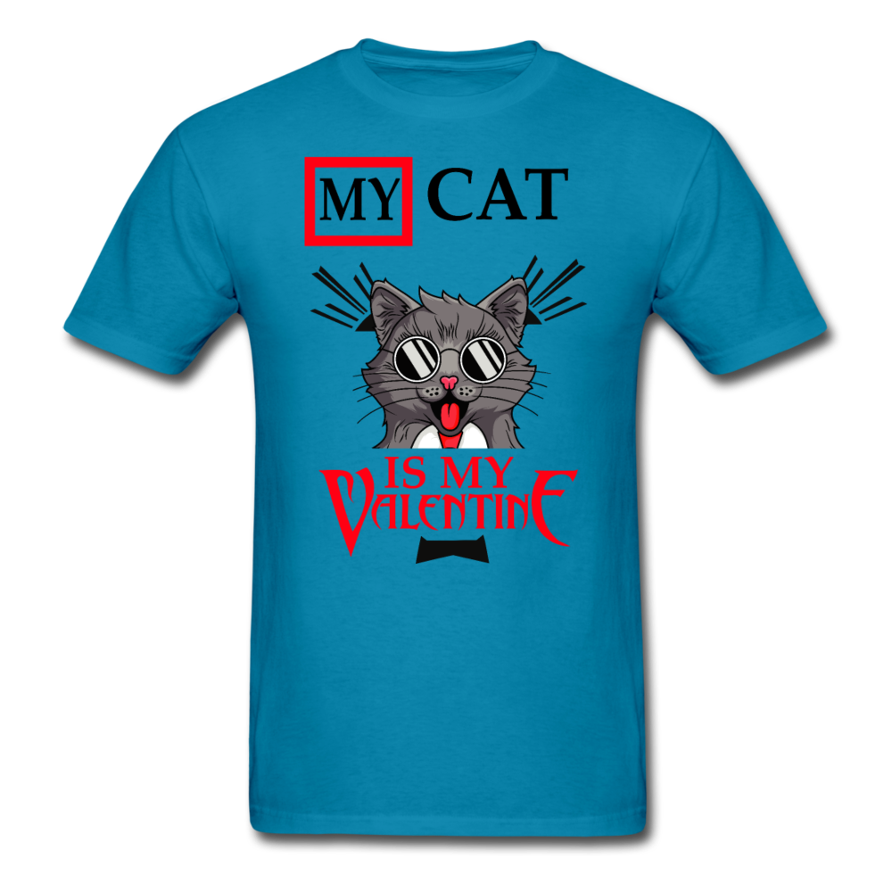 My Cat Is My Valentine v1 - Unisex Classic T-Shirt - turquoise