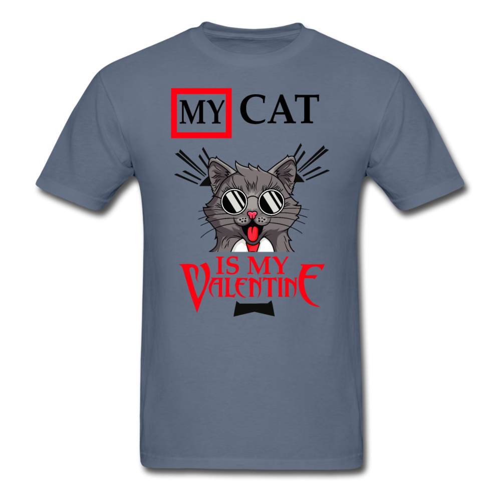 My Cat Is My Valentine v1 - Unisex Classic T-Shirt - denim