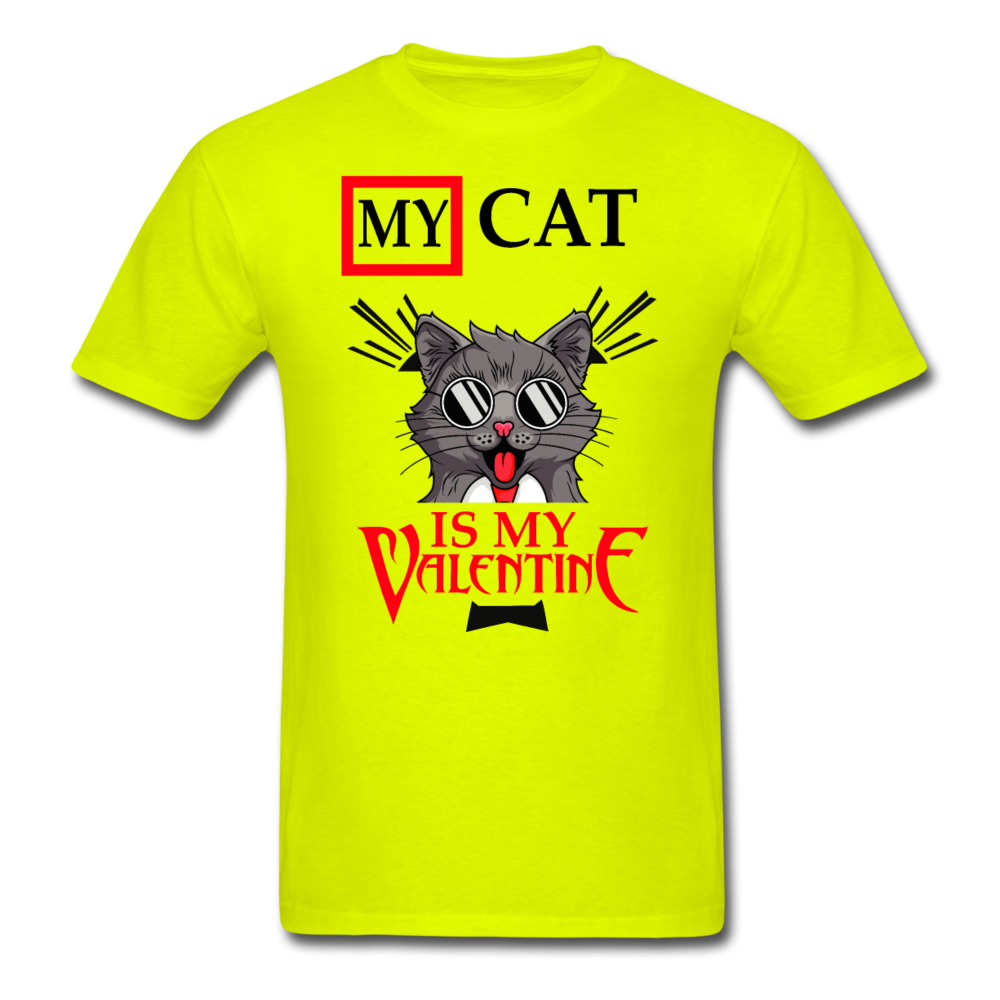 My Cat Is My Valentine v1 - Unisex Classic T-Shirt - safety green