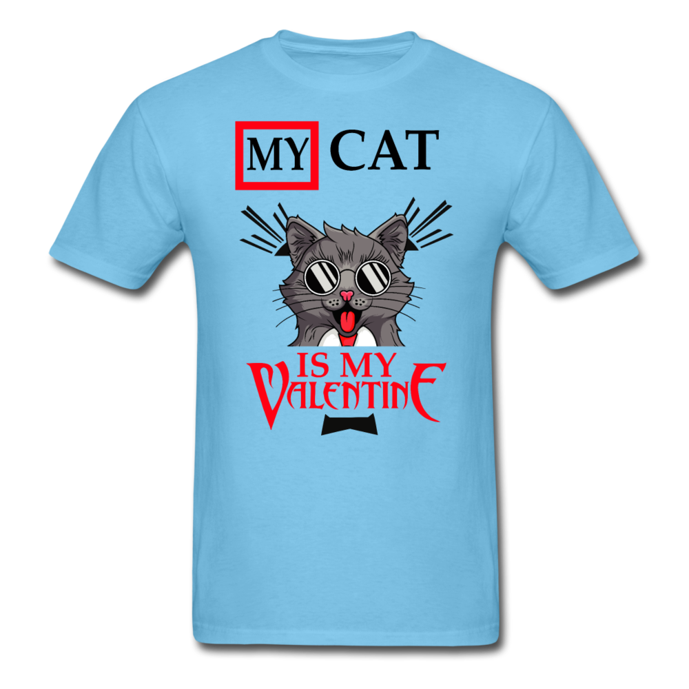 My Cat Is My Valentine v1 - Unisex Classic T-Shirt - aquatic blue