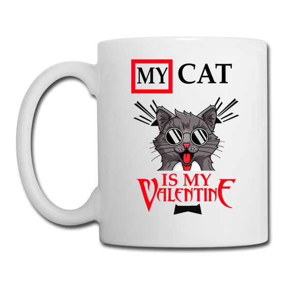 My Cat Is My Valentine v1 - Coffee/Tea Mug - white