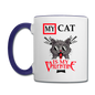 My Cat Is My Valentine v1 - Contrast Coffee Mug - white/cobalt blue