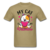 My Cat Is My Valentine v2 - Unisex Classic T-Shirt - khaki