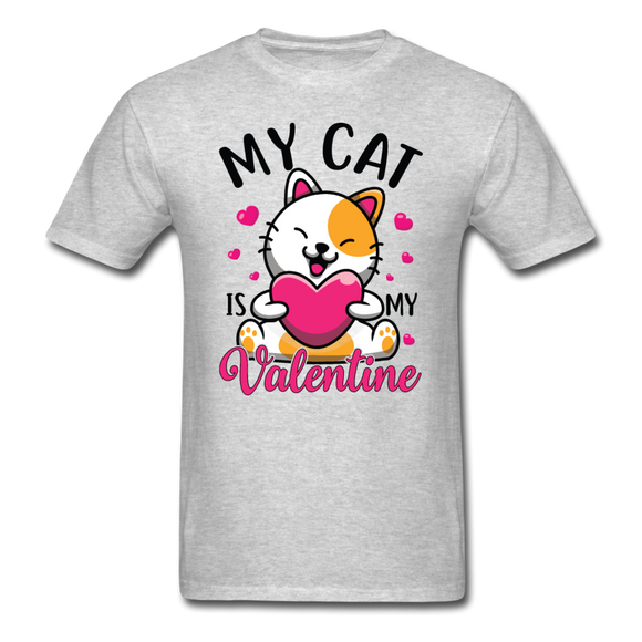 My Cat Is My Valentine v2 - Unisex Classic T-Shirt - heather gray