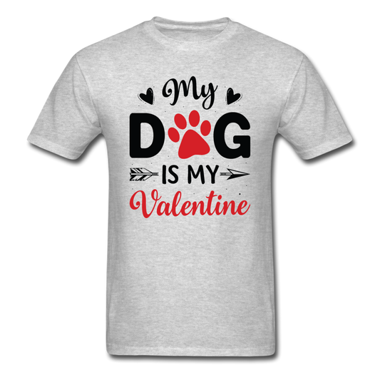 My Dog Is My Valentine v3 - Unisex Classic T-Shirt - heather gray