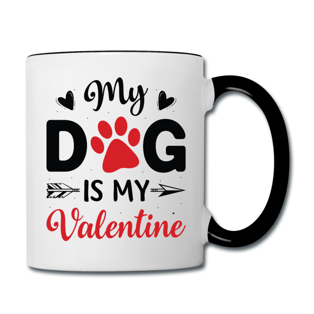 My Dog Is My Valentine v3 - Contrast Coffee Mug - white/black