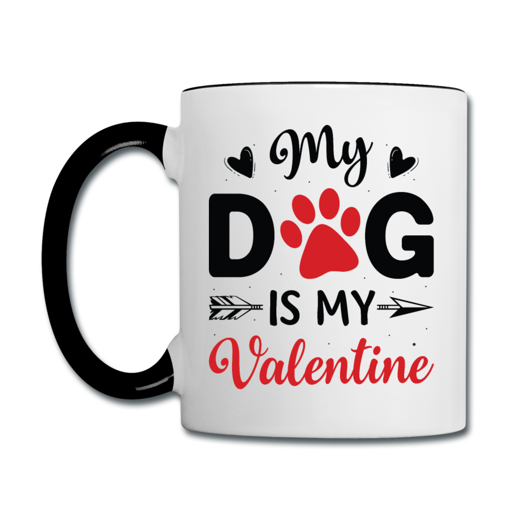 My Dog Is My Valentine v3 - Contrast Coffee Mug - white/black