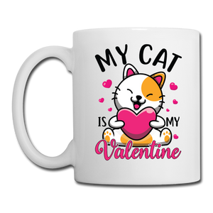 My Cat Is My Valentine v2 - Coffee/Tea Mug - white