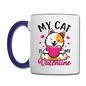 My Cat Is My Valentine v2 - Contrast Coffee Mug - white/cobalt blue